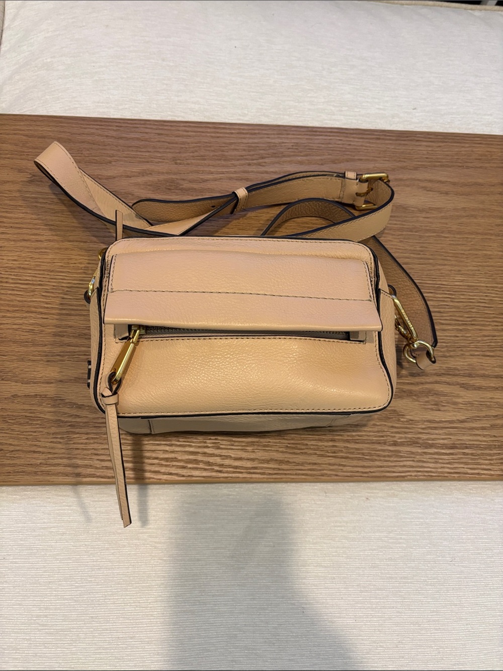 Gently used Cole HaanLeather shoulder/ crossbody Bag with Gold Hardware